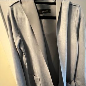 ZARA Faux Suede Hooded Jacket